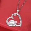 Pequeo Mono Lindo Dibujo Animado Personalidad Moda Versátil Simple Colgante en Forma de Corazón Collar Nuevo Conmemorativo Fresco Collar