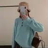 Suéter Suave de Cuello Redondo para Mujer 2026 para Otoño e Invierno, Estilo Versátil y Suave, Corte Holgado para Usar en Capas o como Prenda Exterior, Tejido Casual