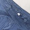 Pantalones Anchos Elegantes y Versátiles con Caída, Sin Estiramiento, Decoración de Cordones, Adelgazantes, Pantalones de Mezclilla Artísticos para Mujer