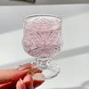 Mini copa de vino de frutas de vidrio tallado vintage creativo, exquisita copa de vino dulce de base alta, alto valor de color, copa de vino pequeña, una taza