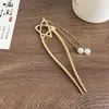 Horquilla China en Forma de U Súper de Hada, Nueva Horquilla Doble de Perlas en Forma de U Estilo Chino, Accesorio para el Cabello Hanfu Estilo Antiguo, Horquilla Simple y de Alta Gama para Mujeres