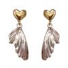 Brincos de Peixe Cauda de Amor Cor Contrastante Dourado e Prateado Design de Nicho Avançado Clipe de Orelha Sem Furo para Incenso de Mosquito Brincos da Moda