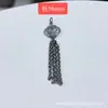 Pulsera de Plata Sanqi de Plata Vieja de Shanxi Colgante Estilo Étnico Borla Mariposa Tubo Curvo Encanto Accesorios para Pulsera DIY