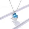 Collar de Piedra Natal Geométrica en Forma de Corazón Europeo y Americano de Venta Caliente Transfronteriza Joyería Cadena para Clavícula para Mujer Regalo Fabricante Venta al por Mayor Joyería de Plata