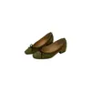 Sapatos únicos de bico fino retrô, corte baixo, salto grosso, nova versão coreana de outono, slip-ons versáteis e modernos