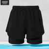 Calção de Natação Solto e Moderno para Homens, Camada Dupla Anti-Constrangimento Estilo Profissional, Sunga de Cinco Pontos de Secagem Rápida, Equipamento Esportivo de Praia para Natação