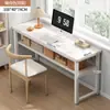 Mesa Longa e Estreita Contra a Parede, Escrivaninha Retangular Simples, Mesa Dupla de Estudo, Mesa para Computador, Mesa de Trabalho em Casa