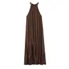 Atacado de Moda Feminina Transfronteiriça Verão 2026 Nova Moda Vestido Midi Assimétrico com Textura de Cetim de Seda 7235645