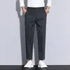 Calças Casuais Masculinas Outono 2024 Novas Slim-fit Retas Calças de Negócios Calças Tendência Calças de Terno Dape Masculino