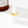 Diseño Sencillo, Anillo Abierto en Forma de Corazón para Mujer, Anillo para Dedo Índice de Oro de Arena Vietnamita, Joyería de Mano Moderna y Duradera
