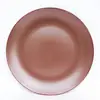 Plato de gres con esmalte de color mate y borde de gres marrón