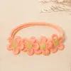 2025 Nueva Diadema para Bebé de Primavera y Verano Transfronteriza Color Sólido Flor Diadema para Niños Accesorios para la Cabeza Diadema de Nylon Suave para Bebé