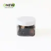Garrafa Quadrada Transparente de Plástico Pet Grau Alimentício 150ml, Pote de Plástico para Biscoitos, Balas, Lanches Infantis, Amendoins e Sementes de Melão