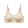 Nova lingerie esportiva sem costura de suporte macio com cor contrastante push up peça única costas bonitas V-neck alça sutiã push up menina