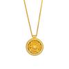 Colgante Jufu Sifang Calado de Oro de Arena Vietnamita de Larga Duración con Incrustaciones de Diamantes, Collar de Disco de Filamento Estilo Nuevo Chino, Cadena para Clavícula