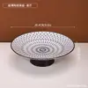 Elegante y creativa bandeja de té y pasteles de pie para uso doméstico, plato de cerámica para frutas y pasteles, juego de té estilo Zen y bandeja de servicio para invitados