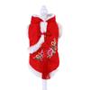 T Roupas de Ano Novo para Cães e Gatos Outono e Inverno Forradas com Lã Roupas para Cachorros Bichon Frisé Cheongsam Traje Tang Jaqueta de Algodão