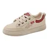 Zapatillas blancas planas antideslizantes con grulla de almohada blanca 2026 estilo nuevo versátil zapatos de plataforma ins estudiante casual popular deportivos caqui