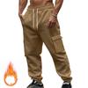 25 Exportación Transfronteriza Nuevo Otoño e Invierno Terciopelo Pantalones Casuales para Hombre con Bolsillos de Solapa Múltiple Pantalones Cargo Talla Grande Pantalones Deportivos Casuales para Hombre