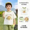 Camiseta Manga Curta 100% Algodão Kaka Panda para Meninos Roupas de Verão para Meninas Roupas Casuais de Verão para Crianças Roupas de Bebê