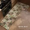 Tapete de chão de cozinha estilo retrô americano transfronteiriço, tira longa, antiderrapante, resistente a óleo, resistente ao desgaste, resistente à sujeira, absorvente de água