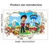 Decoración de Pared para Habitación Infantil de Paw Patrol Pegatinas de Pared 3D Pegatinas de Perro de la Patrulla de Dibujos Animados Pegatinas Autoadhesivas de PVC