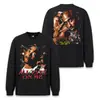 Stewell 2PAC Impresión Digital Directa Otoño/Invierno Corte Holgado Hombro Caído Camiseta de Manga Larga Lavada Pareja Ropa para Hombre