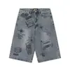 2026 Nuevos Shorts de Mezclilla Street Graffiti Retro Americano de Verano Pantalones Acortados de Pierna Ancha Holgados Unisex