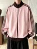 Cardigan suéter casual de waffle listrado estilo americano juvenil tendência para outono