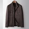 Chaqueta para Hombre 2026 Primavera y Otoño Cuello Alto Versión con Cremallera Estilo Old Money Negocios Top para Jóvenes y Adultos Casual Abrigo de Gamuza