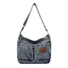 Bolso Cruzado de Mezclilla Transfronterizo Otoño 2026 para Mujer, Estilo Coreano, Casual Americano Retro Desgastado para Viajes Diarios