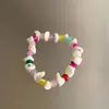 Pulseira de Contas Irregulares de Vidro Colorido Shell Estilo Frio Elegante Pulseira Nicho Sensação de Alto Padrão Joia de Mão Atacado