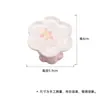 Suporte de Tampa Cerâmica Estilo Japonês Flor de Cerejeira Pintado à Mão para Acessórios de Cerimônia do Chá, Suporte de Tampa para Bule de Argila Roxa, Tigela de Tampa, Tapete de Colocação de Tampa de Chá com Design Floral