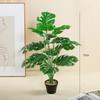 Planta de Vaso com Folhas Artificiais de Costela de Adão para Decoração de Sala de Estar Interna, 18 Cabeças de Palmeira Areca Guanyin Pingando Mesa Planta Verde Falsa