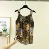 Pijama floral para mujer joven, camisola de algodón y seda talla grande, chaleco sin mangas, top fino de verano holgado, talla grande