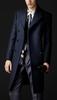 Abrigo de Lana Cachemira para Hombre Jfelvls Estilo Otoño e Invierno Chaqueta Casual Azul Oscuro Gabardina Shanghái