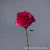 Flor Artificial Rosa Redonda de Cabeça Única Rosa de Seda Adereços para Cenário de Casamento Decoração de Vitrine de Shopping Entrega Direta da Fábrica