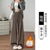 Pantalones de Algodón Suave Grises para Mujer, Temporada de Primavera, Talla Petite, Corte Holgado, Caída Suave, Suaves y Cómodos, Talla Grande, Pantalones Casuales Rectos de Pierna Ancha