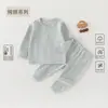 Conjunto de Roupas de Casa 100% Algodão para Crianças, Pijama de Bebê de Manga Longa para Primavera e Outono Classe A, Roupas para Bebê Masculino e Feminino, Roupas de Bebê Anyang