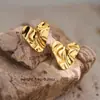 Europa e Estados Unidos brincos geométricos irregulares transfronteiriços aço inoxidável banhado a ouro 18k moda moda brincos hidráulicos joias