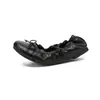 Versión de Piel de Oveja~Zapatos de Cuero Genuino con Lazo Francés y Boca Baja para Mujer Suela Suave Arrugados Zapatos de Abuela Zapatos de Ballet Zapatos Inestables