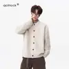 Cardigan suéter de botões retrô marrom escuro, unissex, modelagem solta, estiloso e casual, tricô para outono