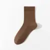 Meias de Algodão Zhuji, Meias Sociais Masculinas de Algodão Puro de Cano Médio, Absorventes de Suor e Respiráveis, Meias Longas Pretas para Outono e Inverno, para Todas as Estações