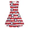 Venta Caliente Transfronteriza Casual Holgado Estrellas de Amor Americanas Impresión Digital 3D Dulces Niñas Sin Mangas Vestido de Princesa