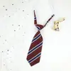 Gravata Listrada Caseira Ultracurta para Mulheres, Preguiçosa, Estilo Livre, Estilo Preppy Fofo, Marrom Retrô, Homens do Jardim de Infância