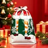Bolsas de Regalo con Cordón de Halloween y Navidad de Venta Caliente Transfronterizas, Bolsas de Empaque con Cordón Navideño, Decoraciones Navideñas, Bolsas de Aluminio Láser