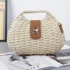 Bolso bandolera sencillo estilo japonés con forma de concha, bolso de verano con cubierta, bolso casual de paja para vacaciones, bolso bandolera, bolso de mano, bolso de mujer de alta gama