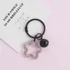 Llavero de Campana de Estrella de Cinco Puntas de Acrílico Transparente de Colores, Colgante de Perla, Accesorios de Joyería Hechos a Mano, Encanto para Mochila
