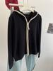 Sudadera de Terciopelo Australiano de Color en Contraste con Diseño Sensorial para Mujer Otoño e Invierno Suelta Casual Cálida con Capucha