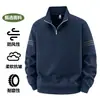 Sudadera de talla grande para hombre para otoño, camiseta deportiva transpirable de media cremallera moderna para hombre, prenda superior cálida para hombre al por mayor